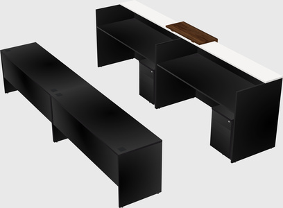 Shared u-shaped reception desks