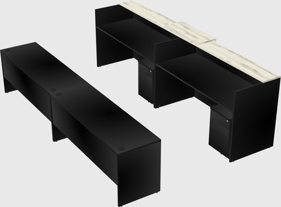 Shared u-shaped reception desks