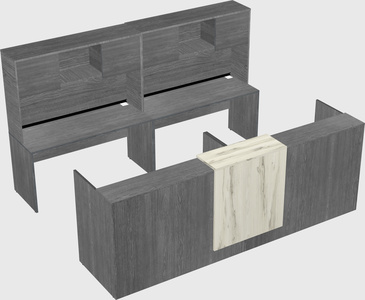 Shared u-shaped reception desks