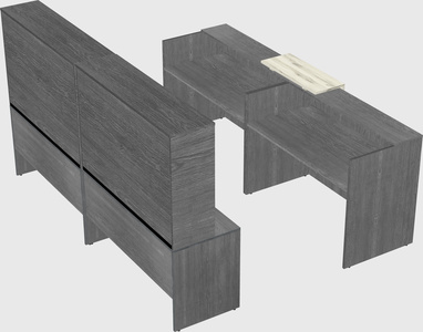 Shared u-shaped reception desks