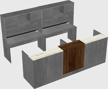 Shared u-shaped reception desks