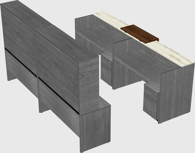 Shared u-shaped reception desks