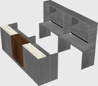 Shared u-shaped reception desks