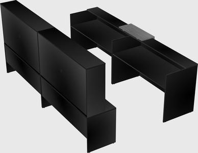 Shared u-shaped reception desks