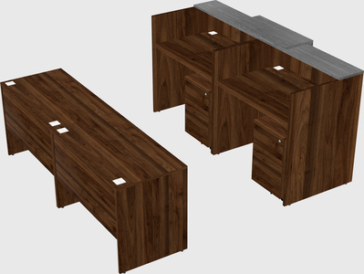 Shared u-shaped reception desks