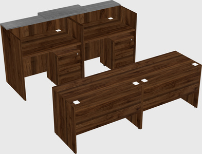 Shared u-shaped reception desks