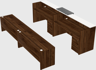 Shared u-shaped reception desks