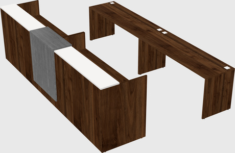 Shared u-shaped reception desks
