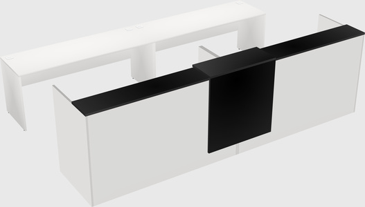 Shared u-shaped reception desks