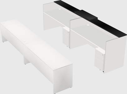 Shared u-shaped reception desks