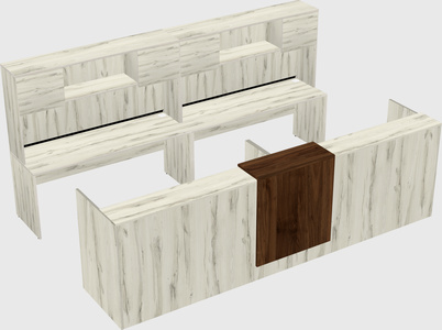 Shared u-shaped reception desks
