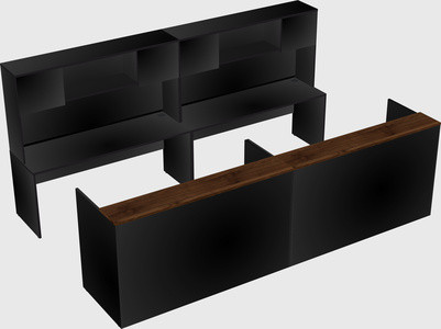 Shared u-shaped reception desks