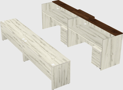 Shared u-shaped reception desks
