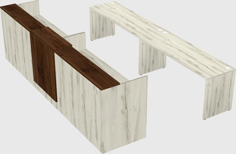 Shared u-shaped reception desks