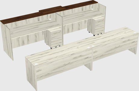 Shared u-shaped reception desks