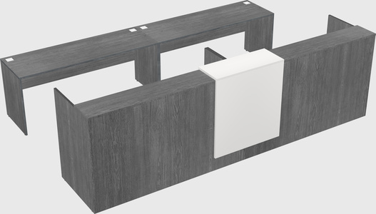 Shared u-shaped reception desks