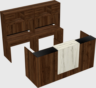 Shared u-shaped reception desks