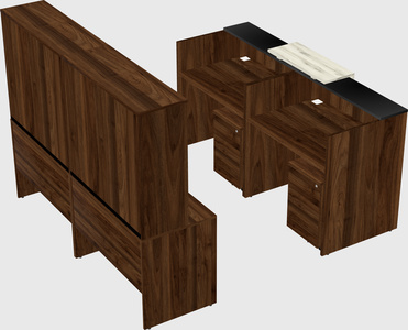 Shared u-shaped reception desks