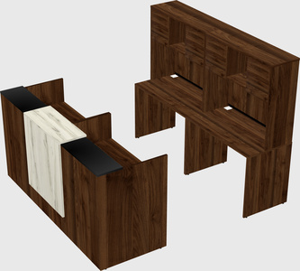 Shared u-shaped reception desks