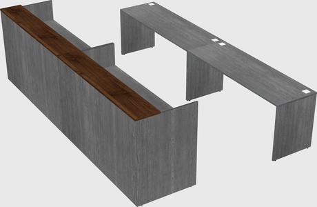 Shared u-shaped reception desks