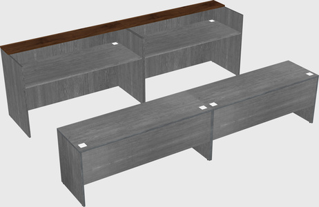 Shared u-shaped reception desks