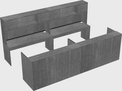 Shared u-shaped reception desks