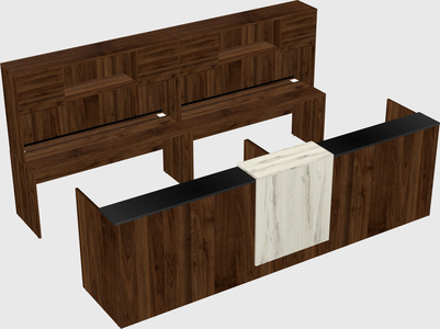 Shared u-shaped reception desks