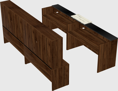 Shared u-shaped reception desks