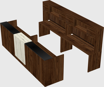Shared u-shaped reception desks