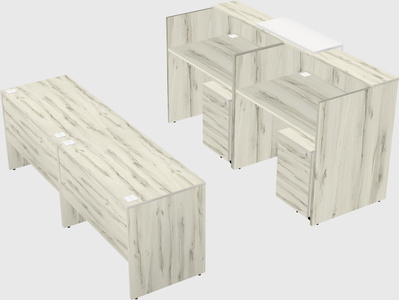 Shared u-shaped reception desks