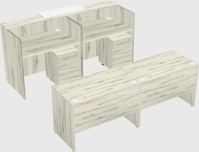 Shared u-shaped reception desks