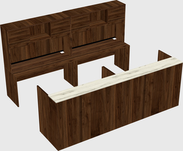 Shared u-shaped reception desks