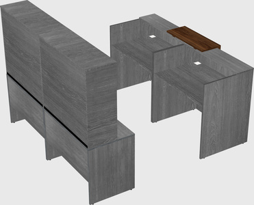 Shared u-shaped reception desks