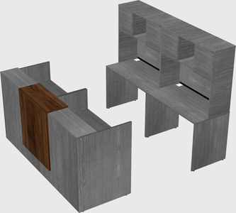 Shared u-shaped reception desks