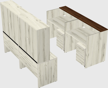 Shared u-shaped reception desks