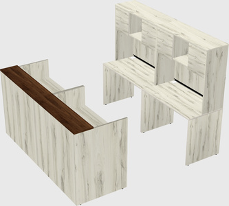 Shared u-shaped reception desks