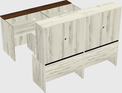 Shared u-shaped reception desks