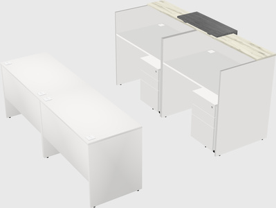 Shared u-shaped reception desks