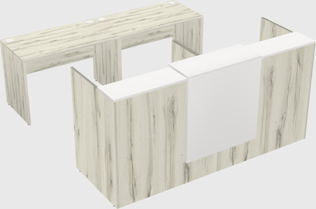 Shared u-shaped reception desks