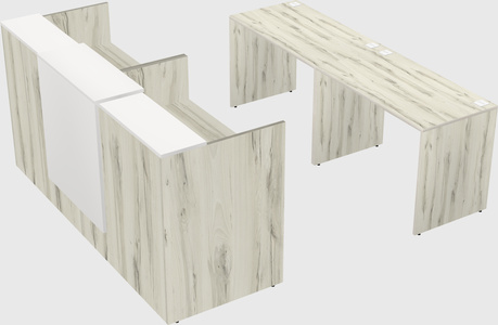Shared u-shaped reception desks