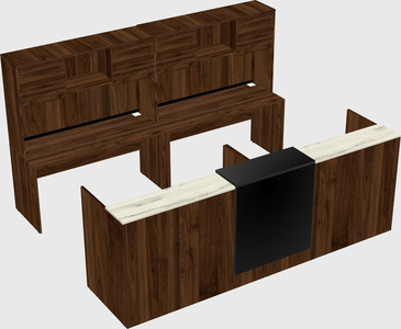 Shared u-shaped reception desks