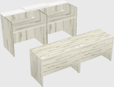 Shared u-shaped reception desks