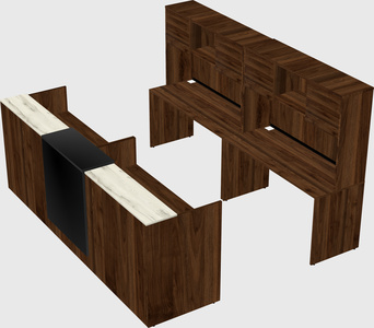 Shared u-shaped reception desks
