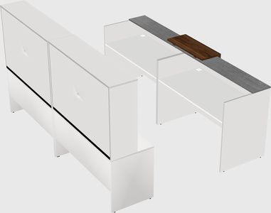 Shared u-shaped reception desks