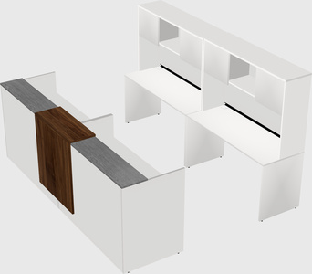 Shared u-shaped reception desks