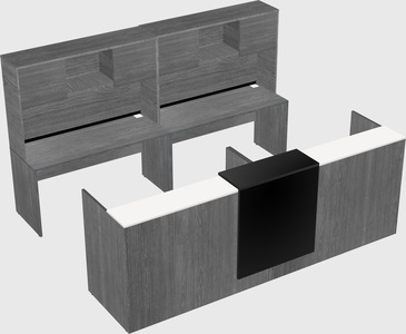 Shared u-shaped reception desks