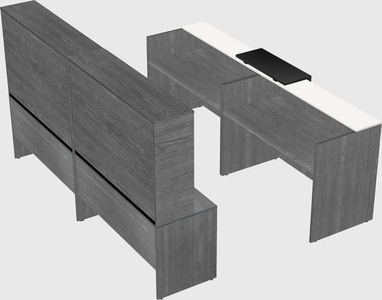 Shared u-shaped reception desks