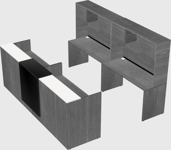 Shared u-shaped reception desks