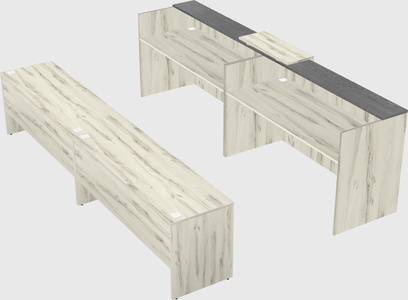 Shared u-shaped reception desks