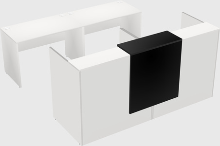Shared u-shaped reception desks